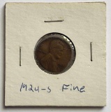 1924-S Lincoln Wheat Small Cent Fine