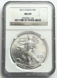 2012 American Silver Eagle .999 Fine NGC MS69