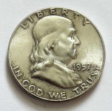 1957 Franklin Silver Half Dollar MS65