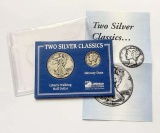 1943 Walking Liberty Silver Half Dollar & 1944 Mercury Silver Dime