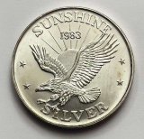 1983 Sunshine Mining Eagle 1 ozt .999 Fine Silver Round