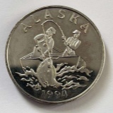 1994 Alaska Mint 1 ozt .999 Fine Silver Medallion No Box or COA