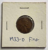 1933-D Lincoln Wheat Small Cent Fine