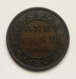 1859 Canada One Cent Coin 