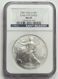 2007 American Silver Eagle .999 Fine NGC MS69 Early Releases