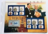 1987 U.S. Uncirculated Coin Mint Set Commemorative Collection Album Page (10-coins)