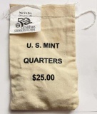 2006-D U.S. Mint Sewn Bag 50 State Quarters Nevada $25 (100-coins)