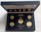 2000 U.S. Mint 24kt Gold Plated Coin Set (5-coins) No COA
