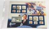 1984 U.S. Uncirculated Coin Mint Set Commemorative Collection Album Page (10-coins)
