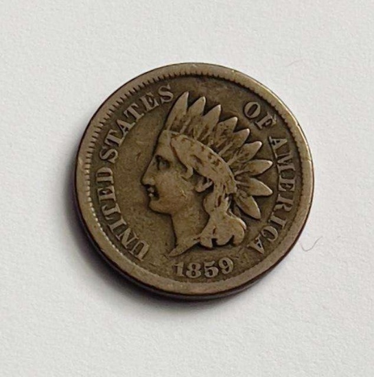 1859 Indian head Small Cent VF