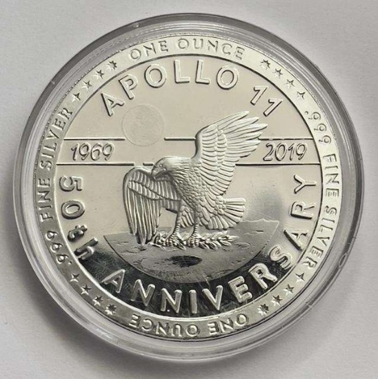 2019 Apollo 11 50th Anniversary 1 ozt .999 Fine Sliver