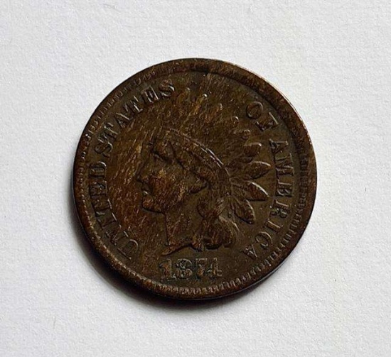1874 Indian head Small Cent AG
