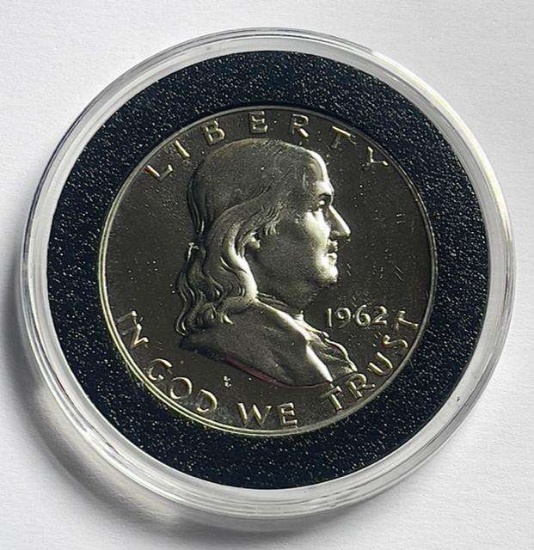 1962 Franklin Proof Silver Half Dollar in Capsule