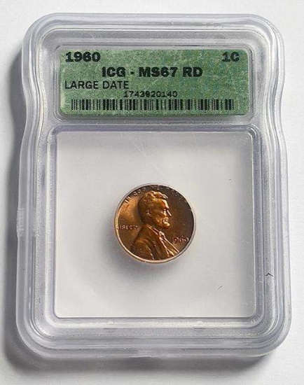 1960 Lincoln Memorial Small Cent ICG PR67 RD