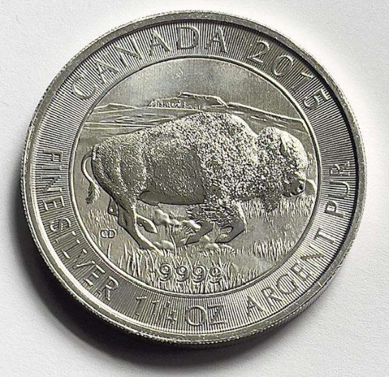 2015 Canada $8 Bison 1 1/4 ozt .9999 Silver