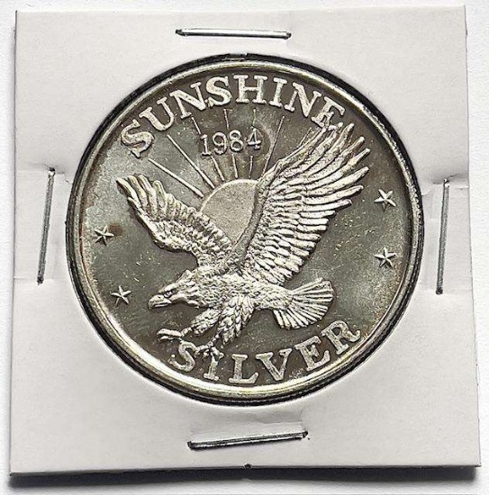 1984 Sunshine Mining Flying Eagle 1 ozt .999 Silver