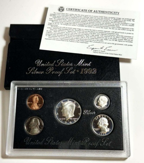 1992-S US Mint (5-coin) Silver Proof Set