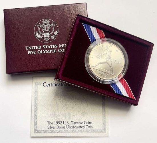 1992 U.S. Mint Olympics Commemorative UNC Silver Dollar