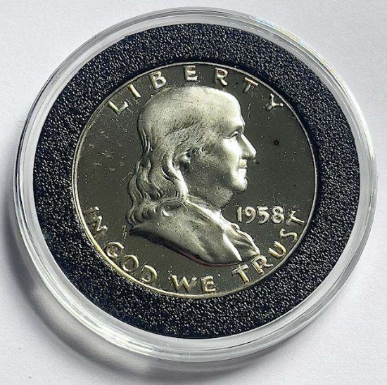 1958 Franklin Proof Silver Half Dollar