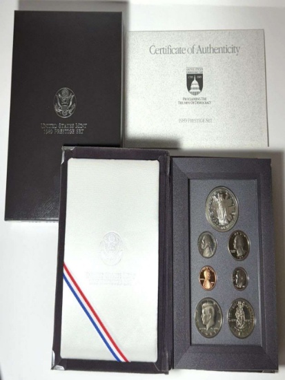 1989-S US Mint Prestige 7-coin Proof Set with Box & COA