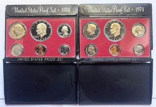 (2) 1974 United States Mint Proof Sets (12-coins)