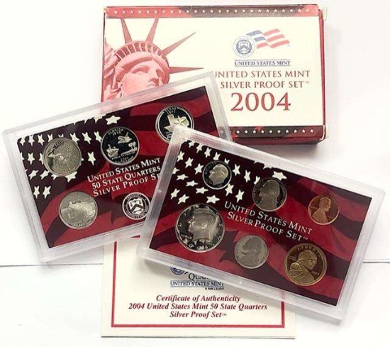 2004 U.S. Mint Silver Proof Set (10-coins)
