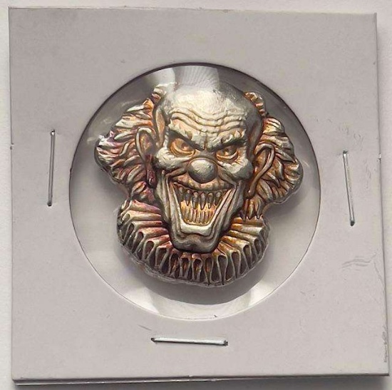 Monarch Metals Evil Clown Poured 2 ozt .999 Silver