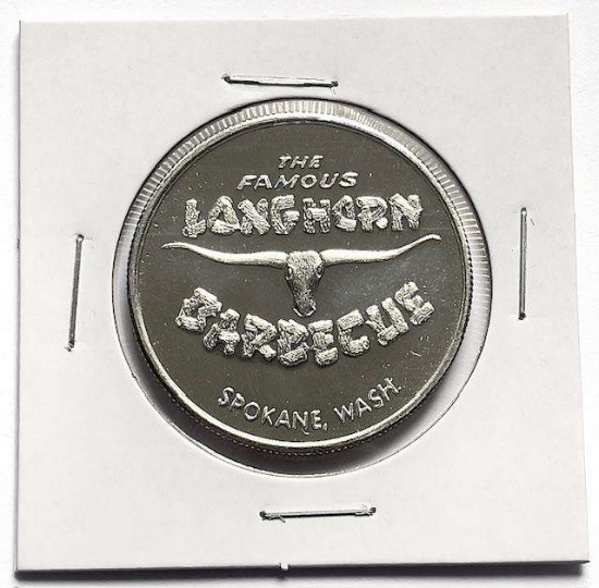 Silver Trade Unit Famous Longhorn Barbecue 1 ozt .999 Silver
