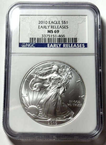 2010 American Silver Eagle NGC MS69 Early Releases