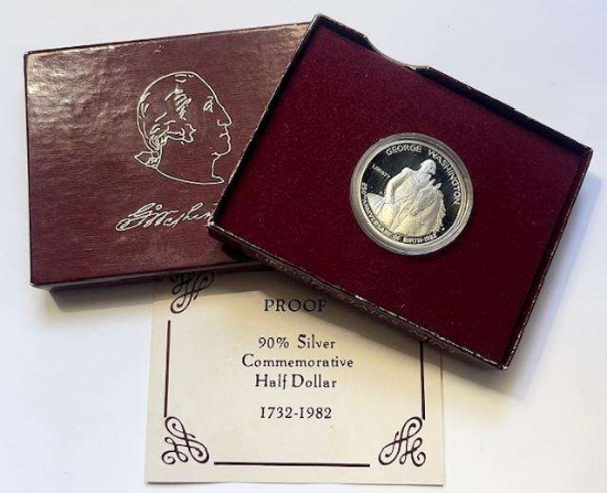 1982 U.S. Mint George Washington Commemorative Proof Silver Half Dollar