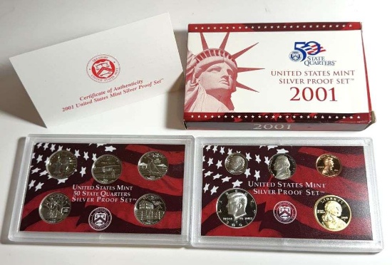 2001-S US Mint (10-coin) Silver Proof Set