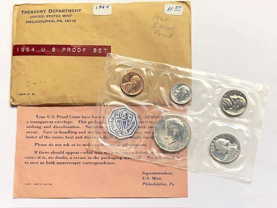 1964 U.S. Mint Silver Proof Set (5-coins)