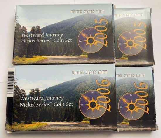 (2) 2005 (2) 2006 U.S. Mint Westward Journey Nickel Series Coin Sets (18-coins)
