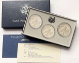 1983 U.S. Mint Uncirculated Olympic Silver Dollar Mint Mark Collection (3-coins)