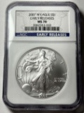 2007-W American Silver Eagle NGC MS70 Early Releases