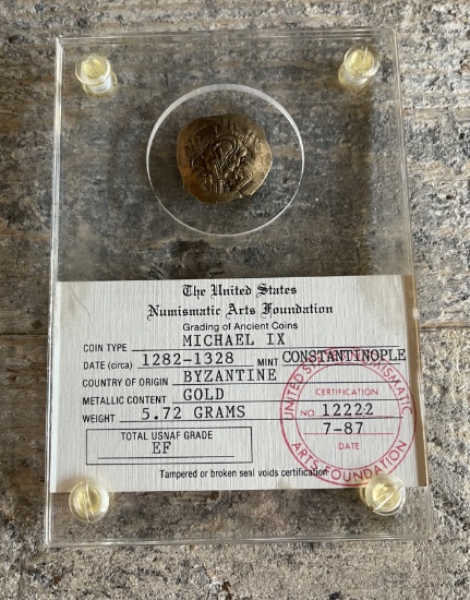 MICHAEL IX 1282-1328 ANTIQUE GOLD COIN VALUE $1500