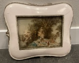 VERY OLD ANTIQUE PAINTING ON SOME SORT OF CERAMIC OR GLASS, VERY OLD