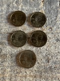 LOT OF 5 SACAGAWEA RARE DOLLAR COINS IN MINT CONDITION
