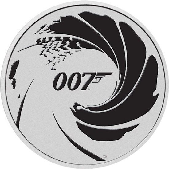 2022 1 oz Colorized Tuvalu James Bond Series 007 Silver Coin (BU)