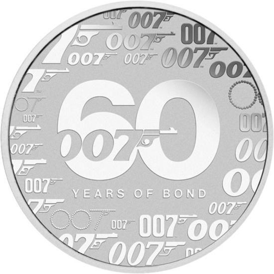 2022 1 oz Tuvalu Silver 60 Years of Bond Coin (BU)