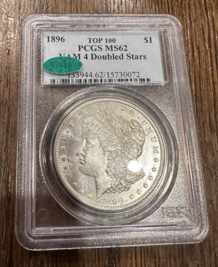 TOP 100 1896 $1 PCGS MS62 VAM 4 DOUBLED STAR