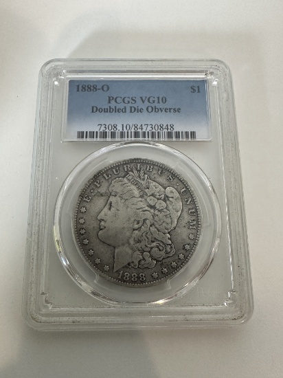 188-O PCGS VG10 DOUBLE DIE OBVERSE $1 COIN