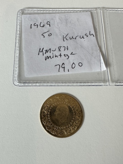 1969 50 KURUSH LOW MINTAGE GOLD COIN