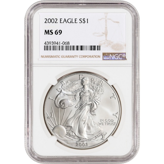 2002 American Silver Eagle - NGC MS69