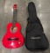 Stagg Handmade Classical Guitar Model C530 TR RED + Case + Profile PT-500 Tuner