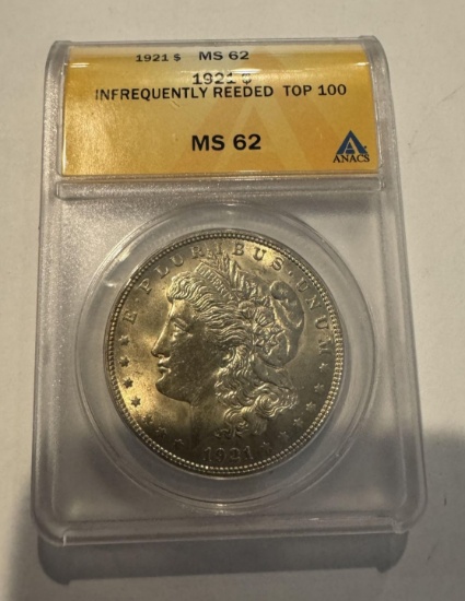 1921 $ MS 62 INFREQUENTLY REEDED TOP 100