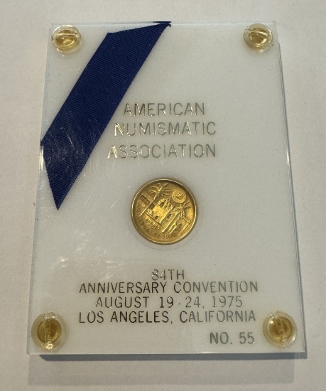 SOLID GOLD COIN OFFICIAL FROM AMERICAN NUMISMATIC ASSOCIATION 84TH ANNIVERSARY