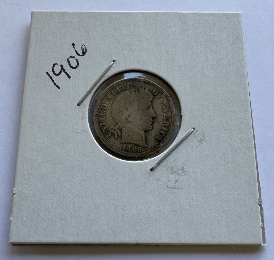 1906 BARBER DIME COIN