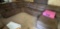 Living room sectional sofa brown