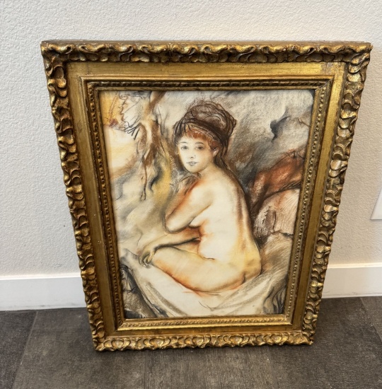 Estate Painting Signed Renoir, Possible Historic Significance With Hidden Sketches – 1960S - 27X21In